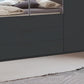 Halver Graphite 4 Door Wardrobe with Drawers (W200cm) - Closeup View Of Mirror & Drawer