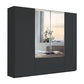 Halver Graphite 4 Door Wardrobe with Drawers (W200cm) With Mirror