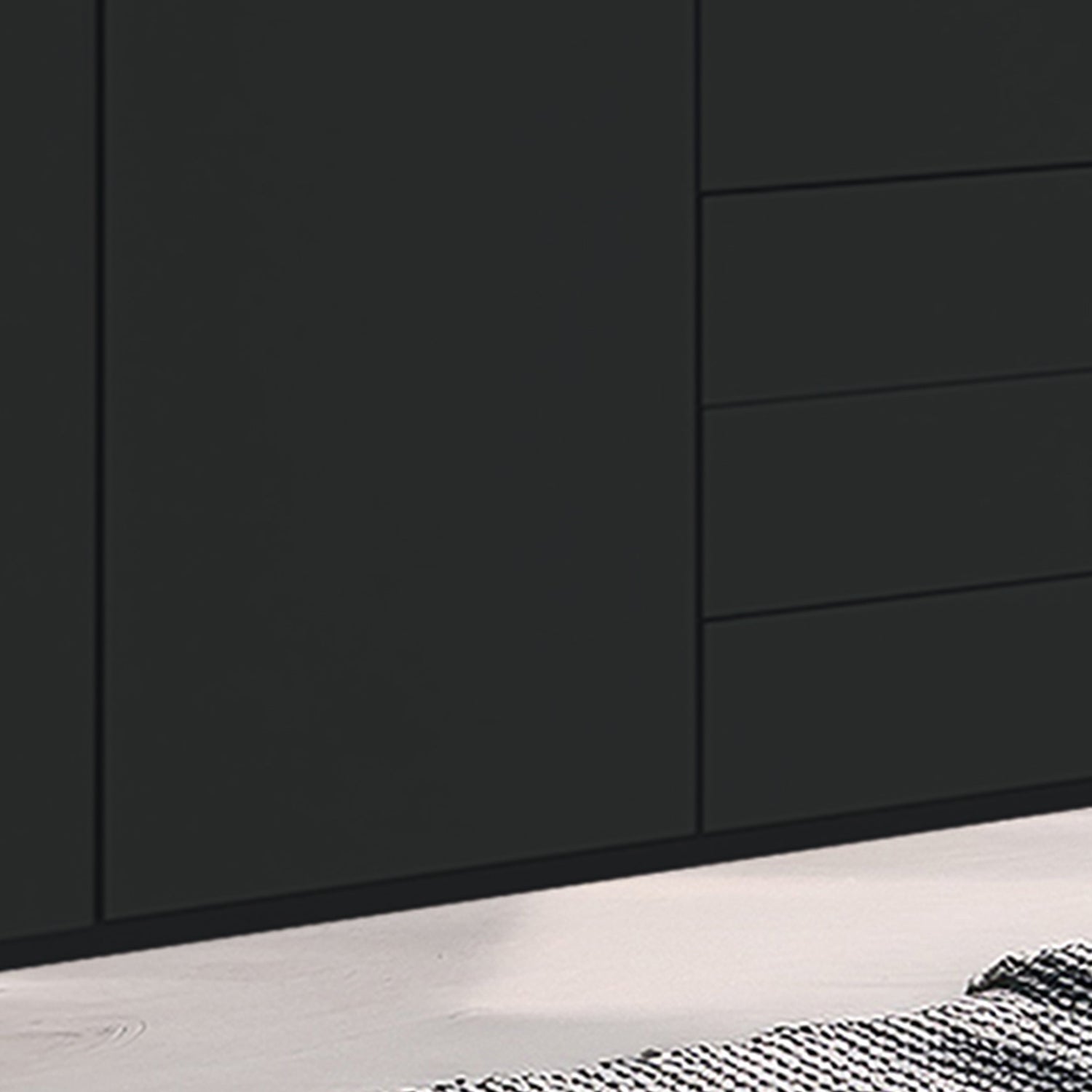 Glasgow Graphite 5 Door Wardrobe with Drawers (W250cm) - Closeup View Of Drawers