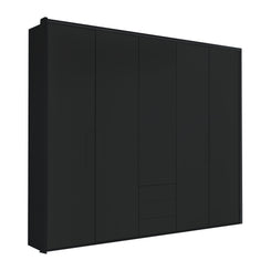 Halver Graphite 5 Door Wardrobe with Drawers (W250cm)