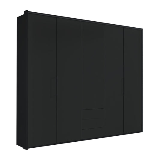 Halver Graphite 5 Door Wardrobe with Drawers (W250cm)