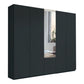 Halver Graphite 5 Door Wardrobe with Drawers (W250cm) With Mirror