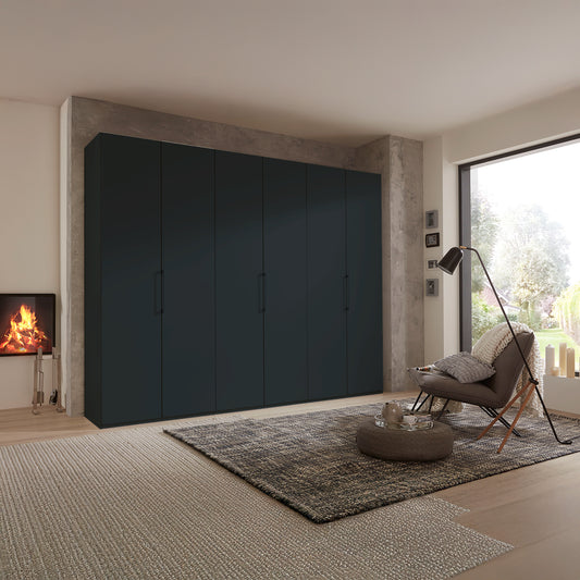 Halver Graphite 6 Door Hinged Wardrobe (W300cm) - Styled Bedroom