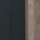 Halver Graphite 6 Door Hinged Wardrobe (W300cm) - Closeup View with Handle