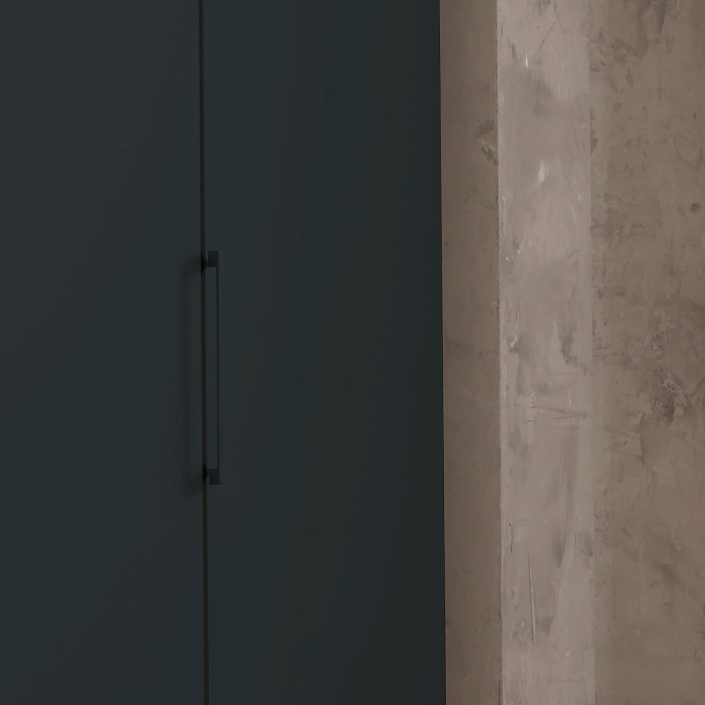 Halver Graphite 6 Door Hinged Wardrobe (W300cm) - Closeup View with Handle