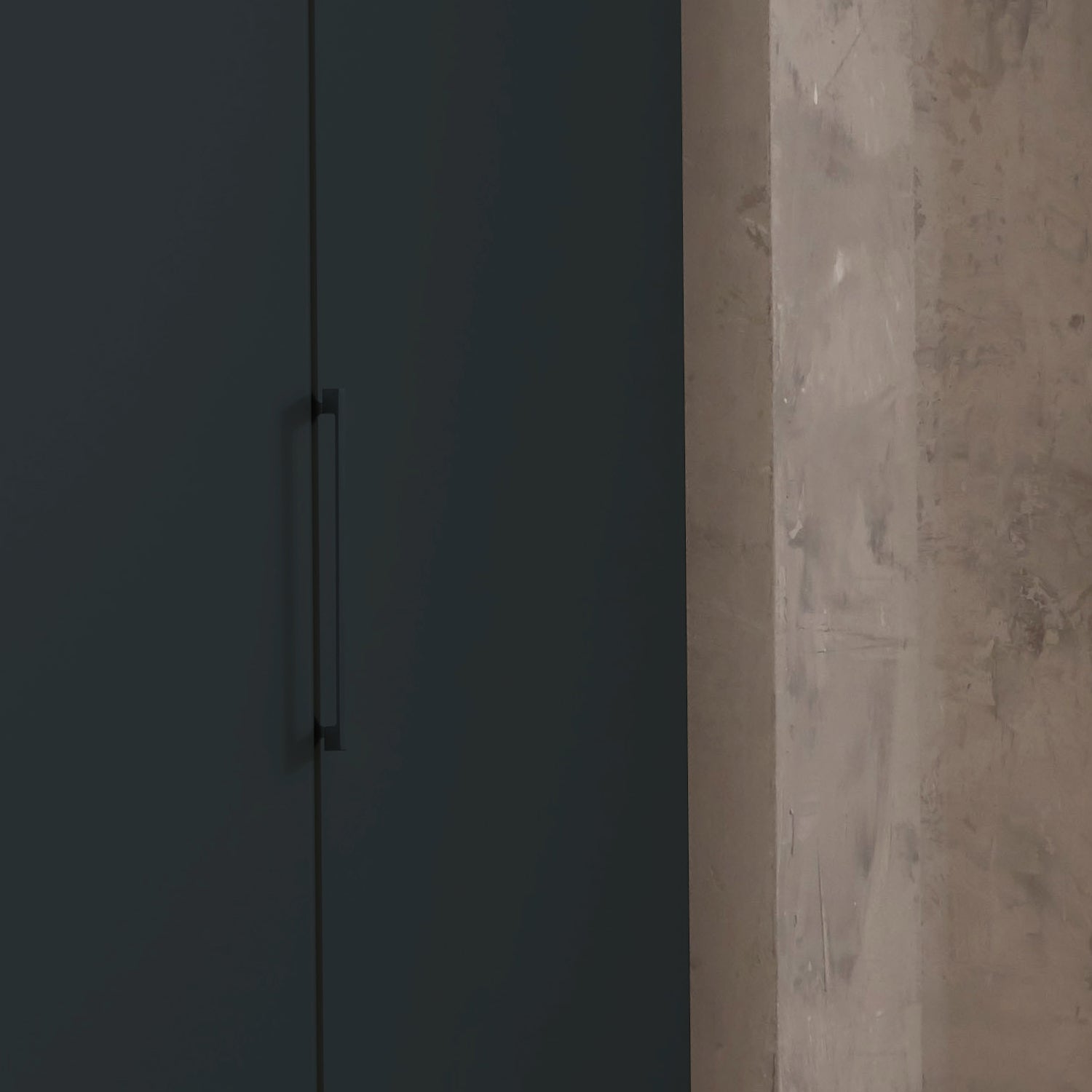 Halver Graphite 6 Door Hinged Wardrobe (W300cm) - Closeup View with Handle