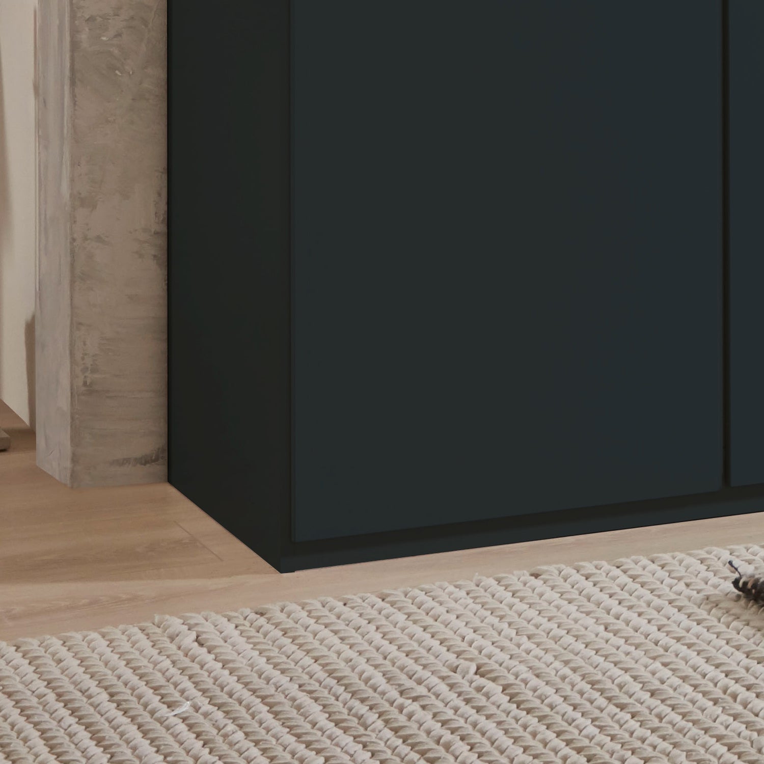 Halver Graphite 6 Door Hinged Wardrobe (W300cm) - Closeup Side View