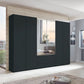 Halver Graphite 6 Door Wardrobe with Drawers (W300cm) With 
Mirror - Styled in Bedroom