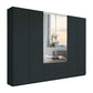 Halver Graphite 6 Door Wardrobe with Drawers (W300cm) With Mirror