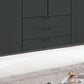 Halver Graphite 6 Door Wardrobe with Drawers (W300cm) - Closeup View Of Drawers