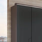 Halver Graphite 6 Door Wardrobe with Drawers (W300cm) - Closeup Side View