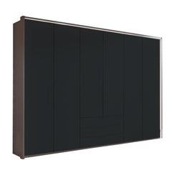 Halver Graphite 6 Door Wardrobe with Drawers (W300cm)