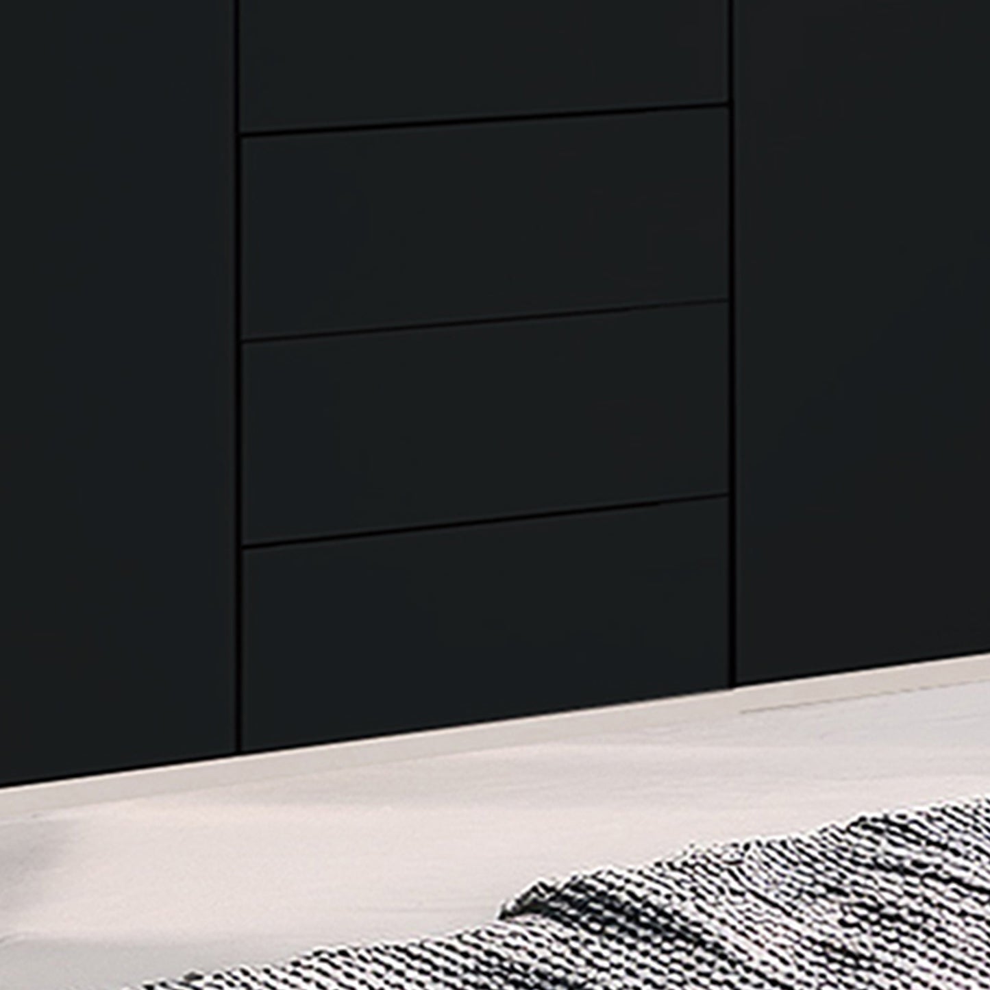 Halver Graphite & White 5 Door Wardrobe with Drawers (W250cm) - Closeup View Of Drawers