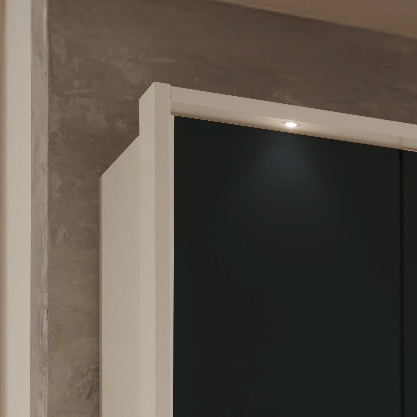 Halver Graphite & White 6 Door Hinged Wardrobe (W300cm) - Close Side View