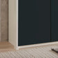 Halver Graphite & White 6 Door Hinged Wardrobe (W300cm) - Side & Front Closeup View