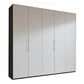 Glasgow Graphite & White 5 Door Hinged Wardrobe (W250cm) - Home Of Wardrobes