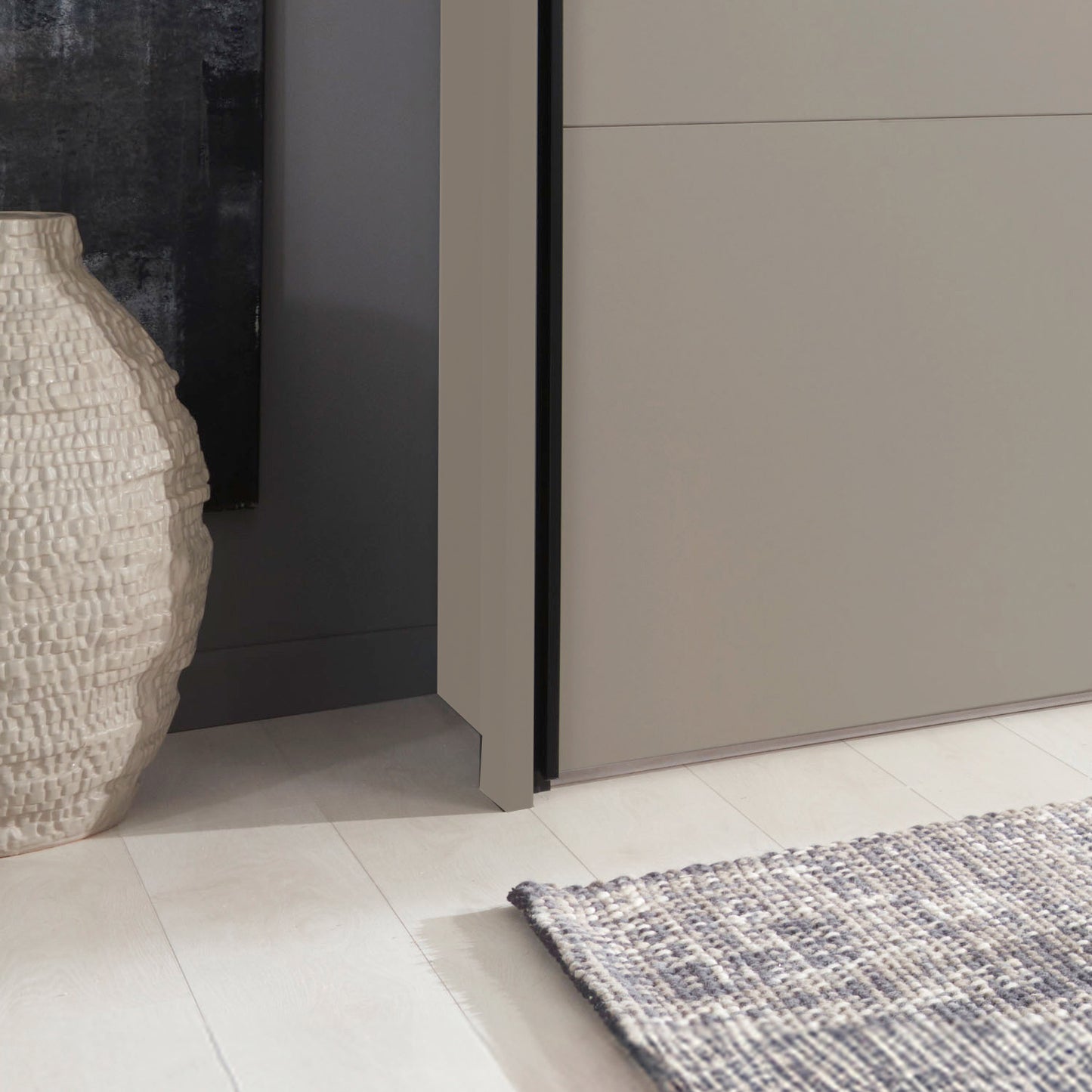 Glasgow Pebble Grey 2 Door Sliding Wardrobe - Closeup