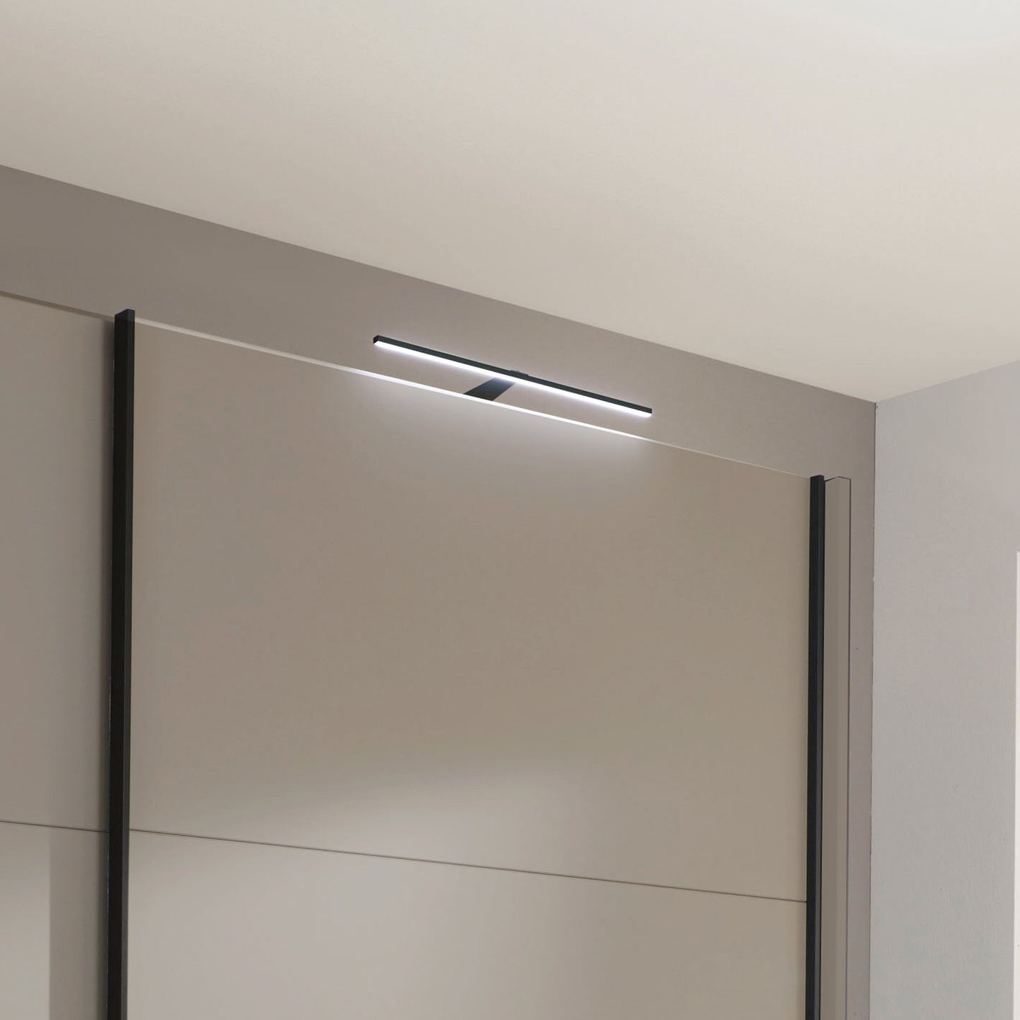 Glasgow Pebble Grey 2 Door Sliding Wardrobe - With Light