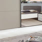 Halver Pebble Grey 2 Door Sliding Wardrobe with Mirror - Mirror Closeup
