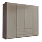Glasgow Pebble Grey 4 Door Wardrobe with Drawers (W200cm) - Home Of Wardrobes