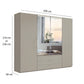 Halver Pebble Grey 4 Door Wardrobe with Drawers (W200cm) With Mirror - Dimensions 