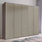 Glasgow Pebble Grey 5 Door Wardrobe with Drawers (W250cm) - Styled in Bedroom