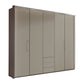 Glasgow Pebble Grey 5 Door Wardrobe with Drawers (W250cm) - Home Of Wardrobes