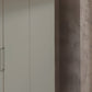 Halver Pebble Grey 5 Door Hinged Wardrobe (W250cm) - Side View with  Handle