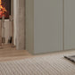 Halver Pebble Grey 5 Door Hinged Wardrobe (W250cm) - Close Side View