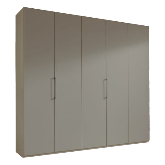 Halver Pebble Grey 5 Door Hinged Wardrobe (W250cm)