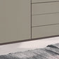 Halver Pebble Grey 5 Door Wardrobe with Drawers (W250cm) - Closeup View Of Drawers