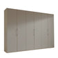 Glasgow Pebble Grey 6 Door Hinged Wardrobe (W300cm) - Home Of Wardrobes