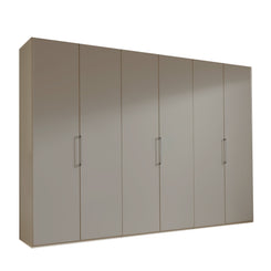 Glasgow Pebble Grey 6 Door Hinged Wardrobe (W300cm) - Home Of Wardrobes