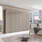 Glasgow Pebble Grey 6 Door Wardrobe with Drawers (W300cm) - Styled in Bedroom