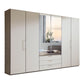 Glasgow Pebble Grey 6 Door Wardrobe with Drawers (W300cm) With Mirror