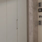 Halver Pebble Grey 6 Door Hinged Wardrobe (W300cm) - Front Close View with Handle