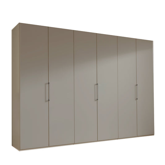 Halver Pebble Grey 6 Door Hinged Wardrobe (W300cm)