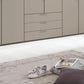 Halver Pebble Grey 6 Door Wardrobe with Drawers (W300cm) - Closeup View Of Drawers