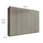 Halver Pebble Grey 6 Door Wardrobe with Drawers (W300cm) - Dimensions