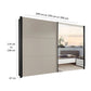 Halver Sliding door robe with dimensions indicated on a white background
