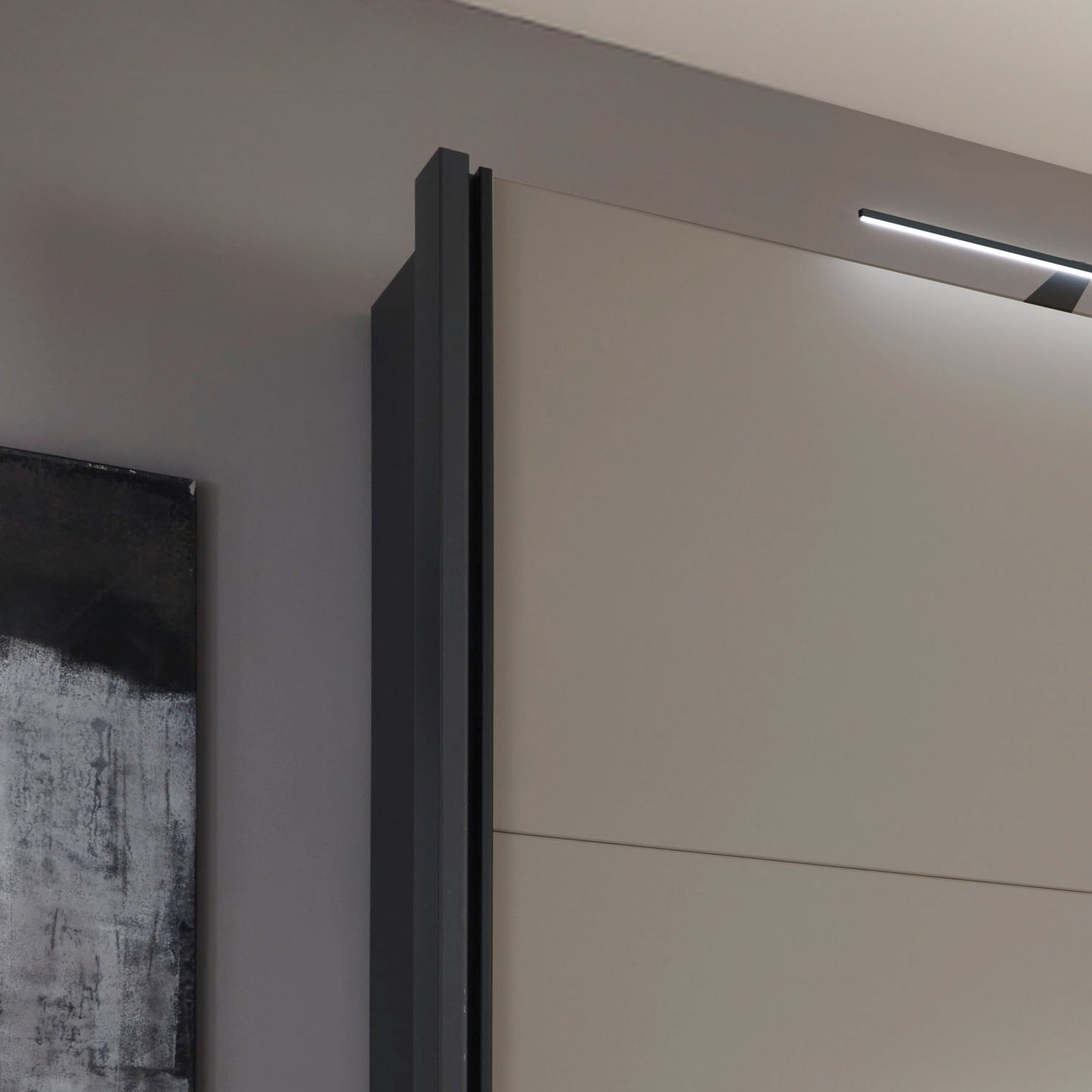 Close-up of a Side profiles of Halver Sliding Wardrobe