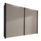 Halver Sliding wardrobe doors with a pebble grey finish and graphite frame on a white background