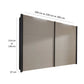 Halver sliding wardrobe doors with dimensions on a white background