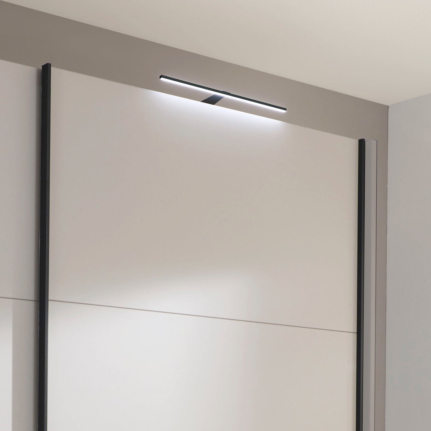 Halver White 2 Door Sliding Wardrobe - With Light