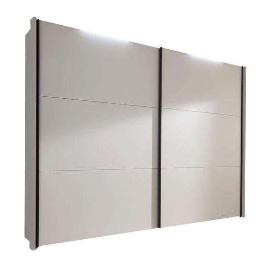 Halver White 2 Door Sliding Wardrobe - Width 200cm,250cm & 300cm