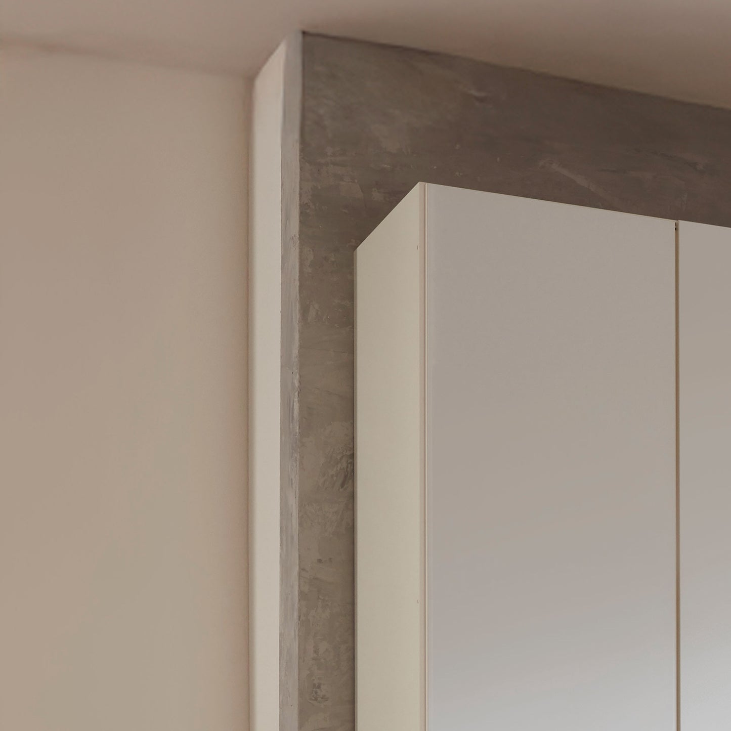 Side Closeup vie of Glasgow White 4 Door Hinged Wardrobe (W200cm) - Home Of Wardrobes