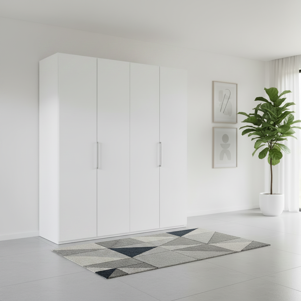 Wiemann Halver White 4 Door Hinged Wardrobe