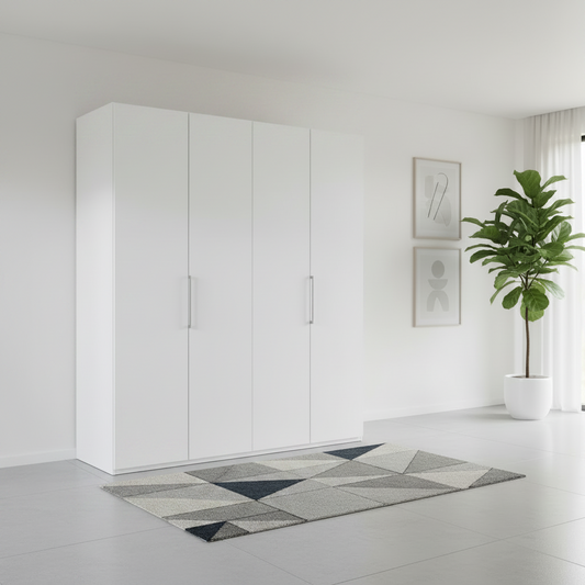 Wiemann Halver White 4 Door Hinged Wardrobe
