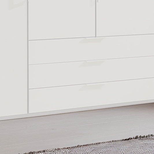 Halver White 4 Door Wardrobe with Drawers (W200cm) - Drawers Closeup View