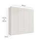 Halver White 4 Door Wardrobe with Drawers (W200cm) - Dimensions
